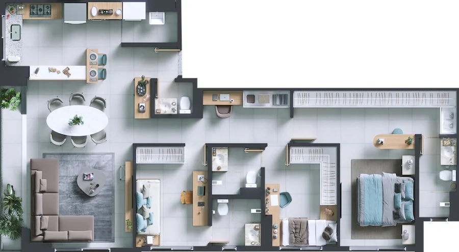 Planta do Alt 65: 114 m² · Apto Finais 01 E 06