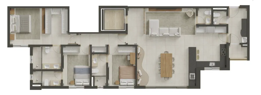 Planta do Capadócia Marista: F F02 · 150 m²