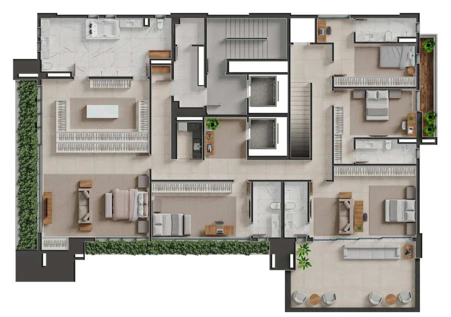 Planta do Bauhaus: Duplex Inferior 3