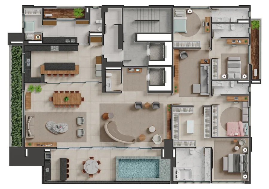 Planta do Bauhaus: Apto Tipo 1B · Apto Tipo 1B