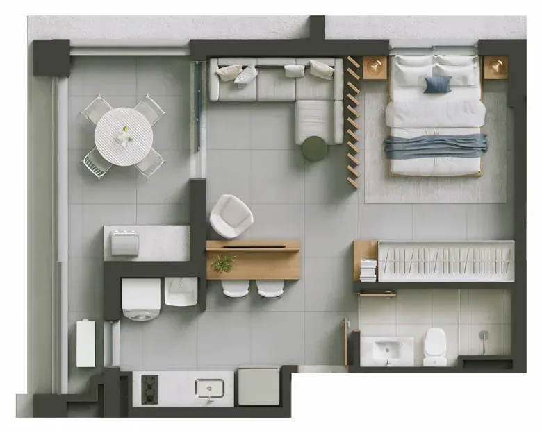 Planta do Hello Vision: 46,12 m² · Final S 2