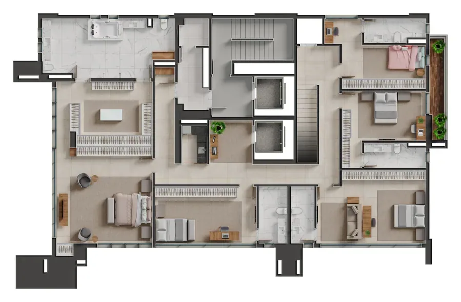 Planta do Bauhaus: Duplex Superior 1 2