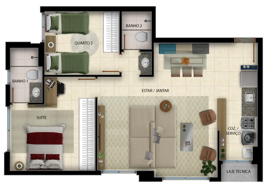 Planta do Duo Sky Garden: Planta