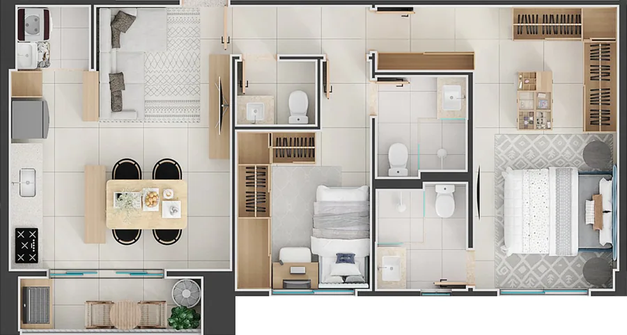 Planta do Verde Maris: 71 m² · Final 4B