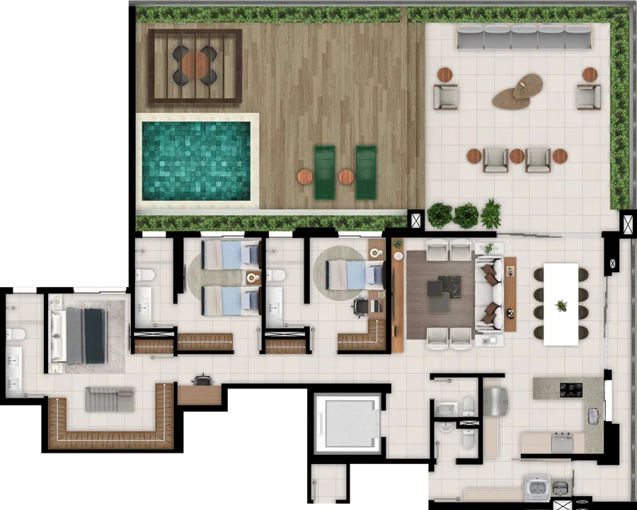 Planta do Arte Square: Garden · 293 m²