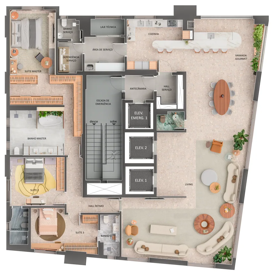 Planta do City Altier: City 20 T1 Modificada Fisico