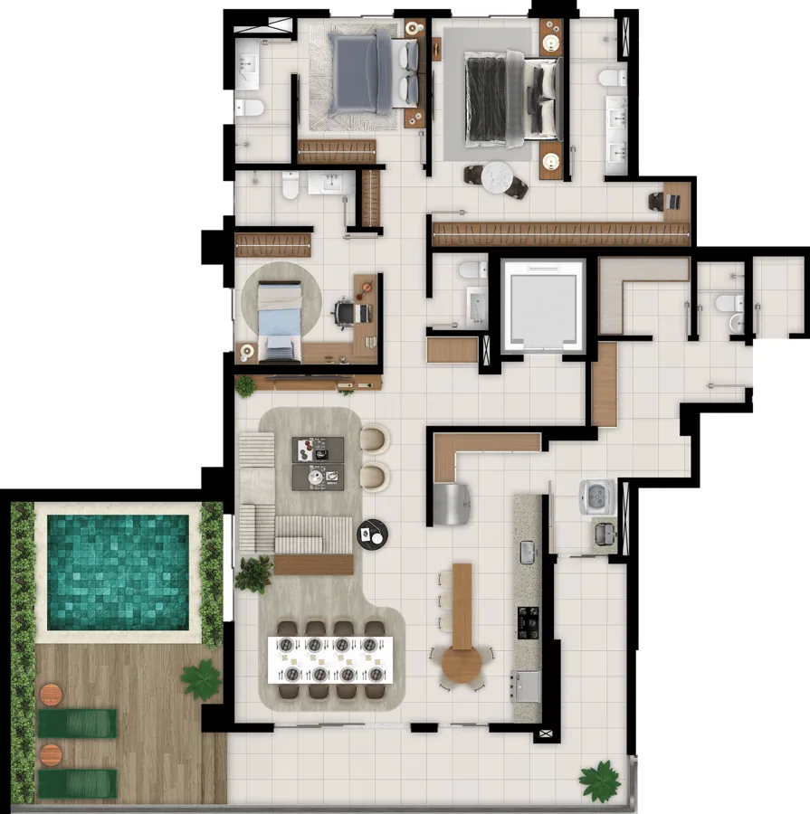 Planta do Arte Square: Garden Min · 231 m²