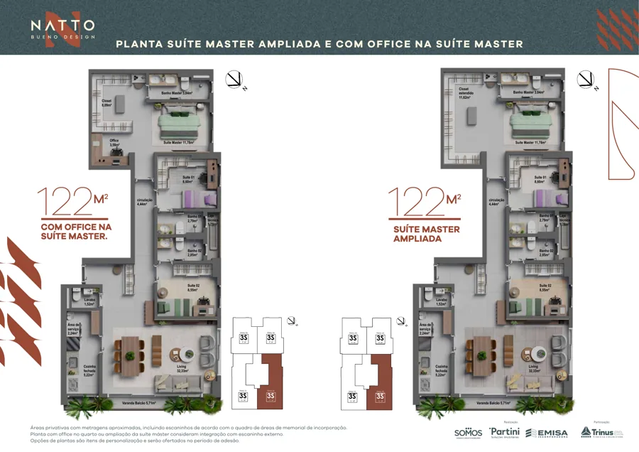 Planta do Natto: 32,33 m² · Final 03