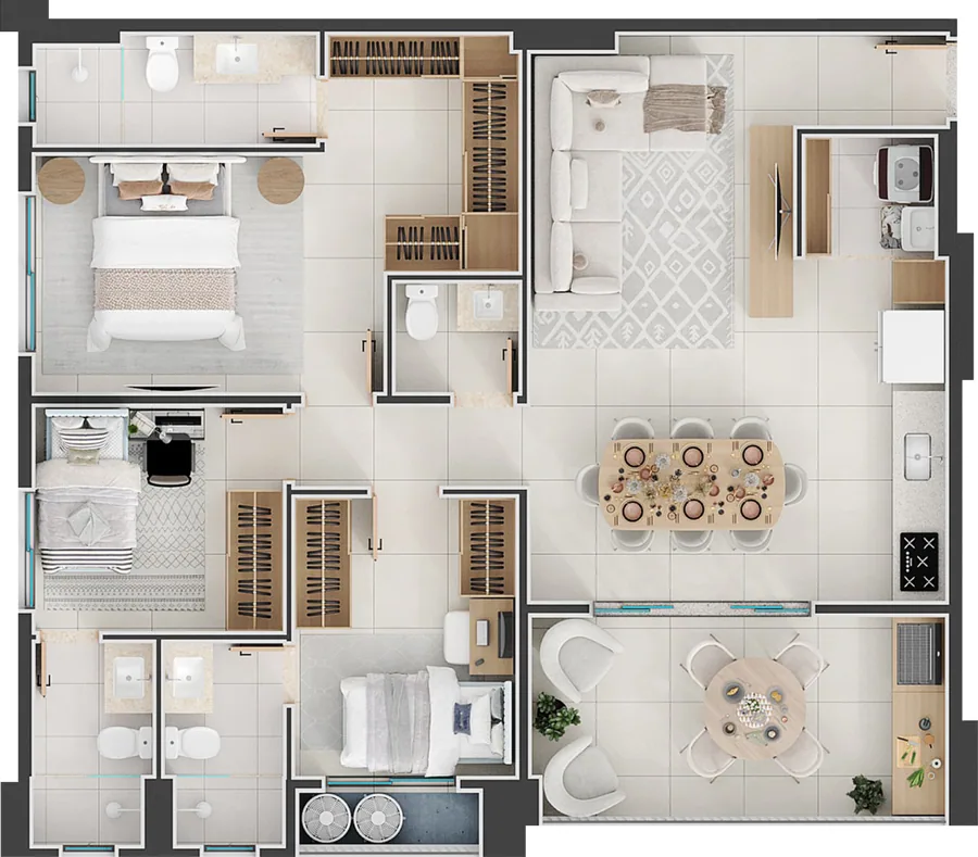 Planta do Verde Maris: 101 m² · Final 1B