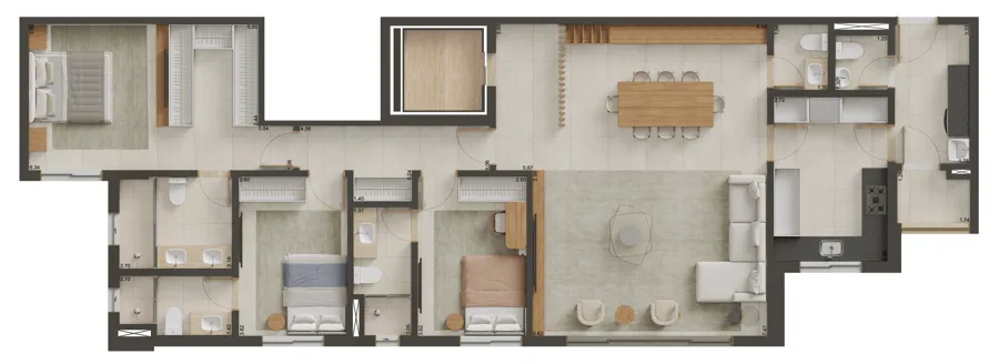 Planta do Capadócia Marista: F F02 · 150 m²