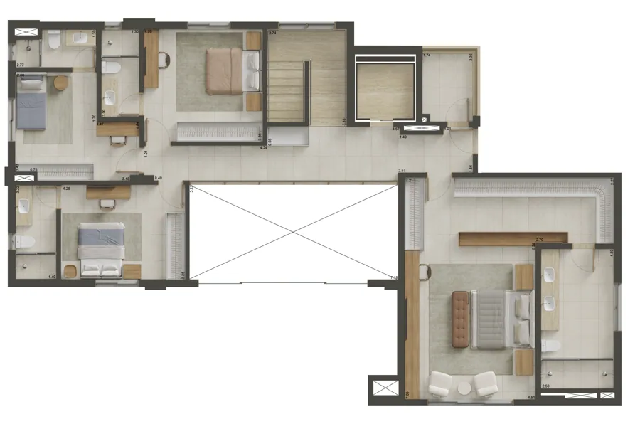 Planta do Capadócia Marista: F Duplex F01 Superior
