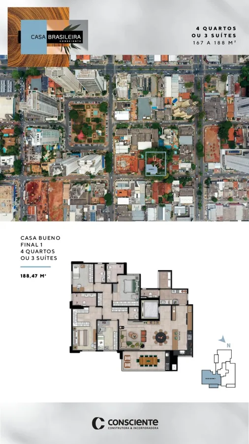 Planta do Casa Brasileira: 4 quartos · 188,47 m² · Final 1