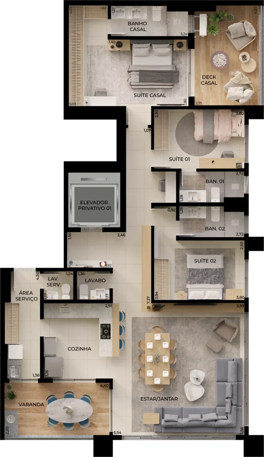 Planta do Alma Home Senses: Final 1 Deck Casal Cota · Final 1 Deck Casal Cota