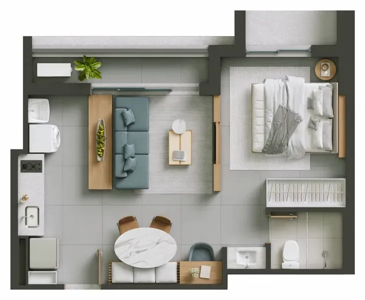 Planta do Hello Vision: 41,34 m² · Final S 4