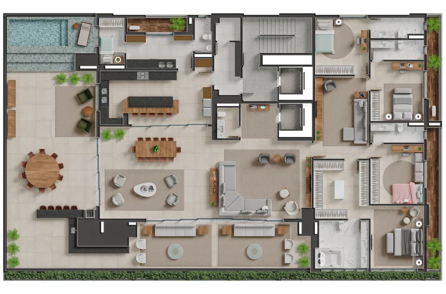 Planta do Bauhaus: Apto Garden · Apto Garden
