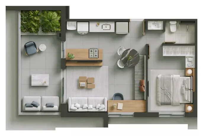 Planta do Hello Vision: Pavimento 13 · 59,17 m²