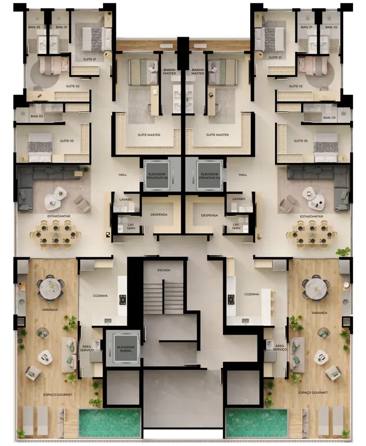Planta do Alma Home Senses: Penthouse