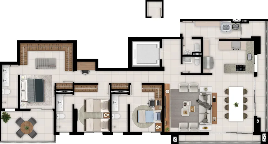 Planta do Arte Square: Garden · 174 m²