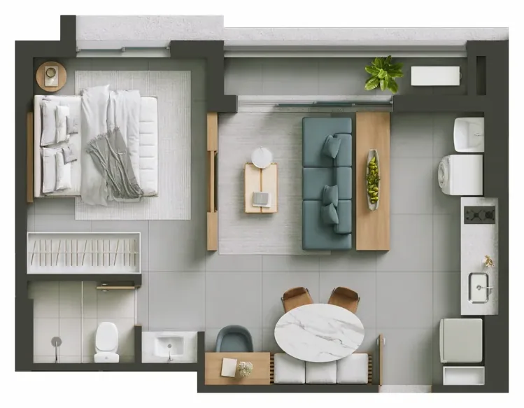 Planta do Hello Vision: 41,19 m² · Final S 3