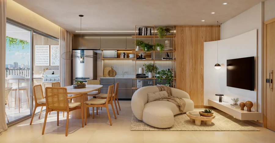 Planta do Mediterranè: 76 m² · Apartamento Living