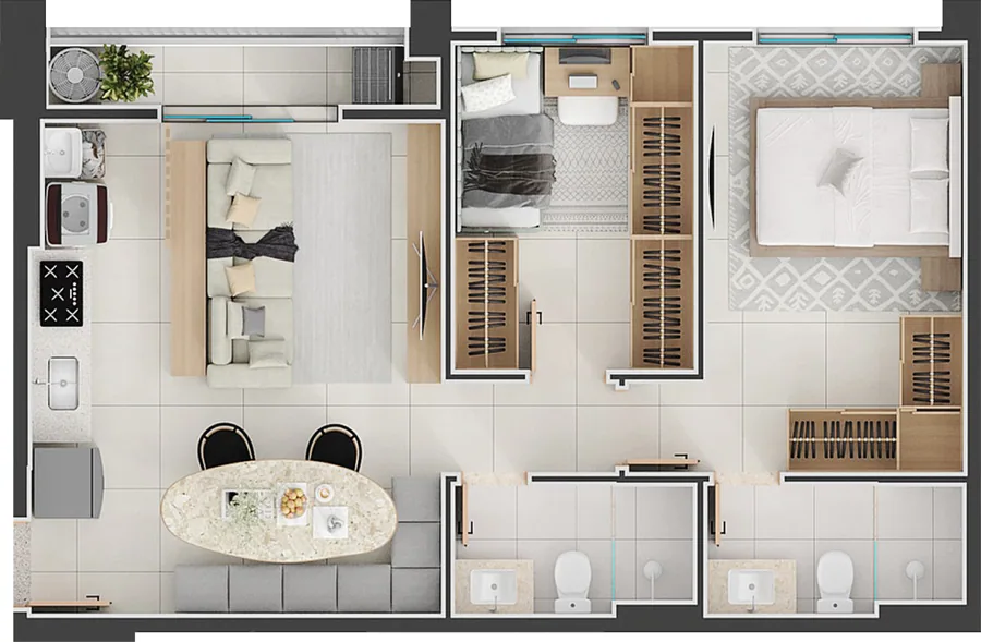 Planta do Verde Maris: 60 m² · Final 3B