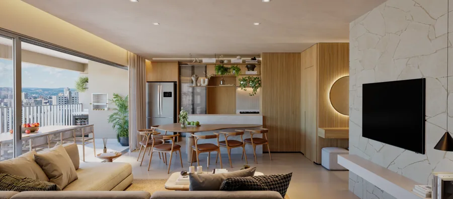 Planta do Mediterranè: 130 m² · Apartamento Living