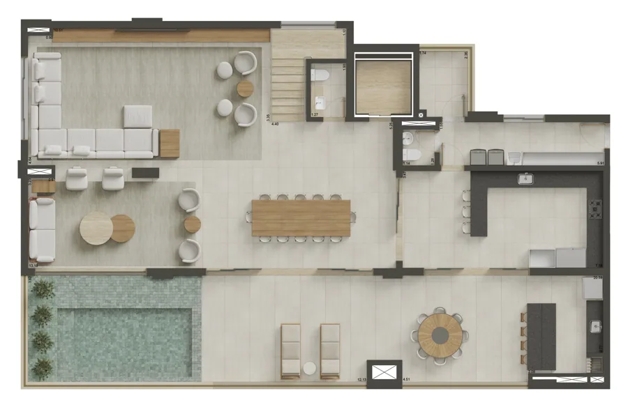 Planta do Capadócia Marista: F Duplex F01 Inferior